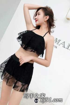 黑色蕾丝泳衣美女，展示凹凸迷人身姿，绽放性感迷人的女神魅力！-3.jpg